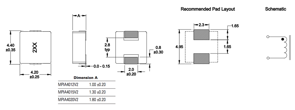 Eaton Electronics MPIA40-V2 Automotive Miniature Power Inductors